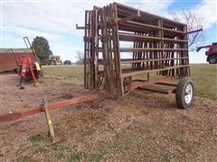 10' 6 Bar Portable Corral Panels W/Panel Cart 