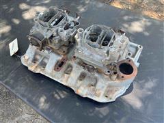 Mopar 318ci Dual Intake & Carbs 