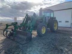 1991 John Deere 4055 MFWD Tractor W/Grapple Loader 