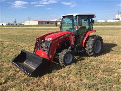 2018 Massey Ferguson 1758 MFWD Compact Utility Tractor W/Loader & Front Blade 