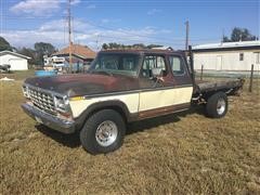 1978 Ford F250 Ranger 4x4 Extended Cab Flatbed Pickup 