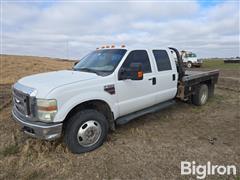 2008 Ford F350 XLT Super Duty 4x4 Crew Cab Dually Flatbed Pickup W/Bale Bed 