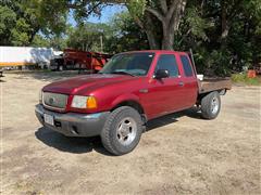 2001 Ford Ranger 4x4 Extended Cab Flatbed Pickup 
