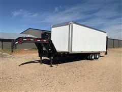 2006 Pj T/A Gooseneck Trailer W/295" X 96" Mounted Box 