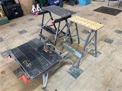 Craftsman & Black & Decker Fold Up Clamping Project Work Tables 