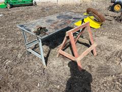 Steel Work Bench, Saw Horse & Vise 