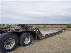 2005 Trail-Eze TE70HTWSDD T/A Fixed Neck Lowboy W/Hydraulic Folding Tail Section & Dove Tail 