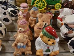 Large Quantity Of Teddy Bear Cookie Jars 