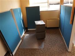 Partition, Floormat, & 2 Drawer File Cabinet 