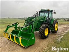 2000 John Deere 7210 MFWD Tractor W/Grapple Loader 