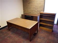 Desk, Credenza & Bookshelf 