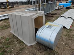 Behlen Calf Hutch & Galvanized Water Tanks 