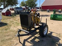 Caterpillar 3054 Industrial Diesel Power Unit On Trailer W/Radiator 