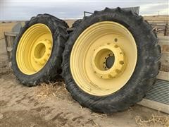 John Deere /Titan 50xD12 Rims w/ Tires & Wheel Weights 
