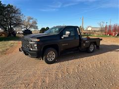 2020 Chevrolet Silverado 3500 HD 4x4 Flatbed Pickup W/Bramco Bale Bed 