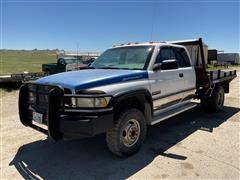 1996 Dodge 3500 Extended Cab 4x4 Flatbed Pickup 