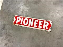 Pioneer Double Sided Vintage Metal Sign 