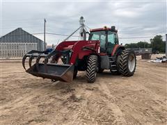 1999 Case IH MX180 Magnum MFWD Tractor/KMW Loader 