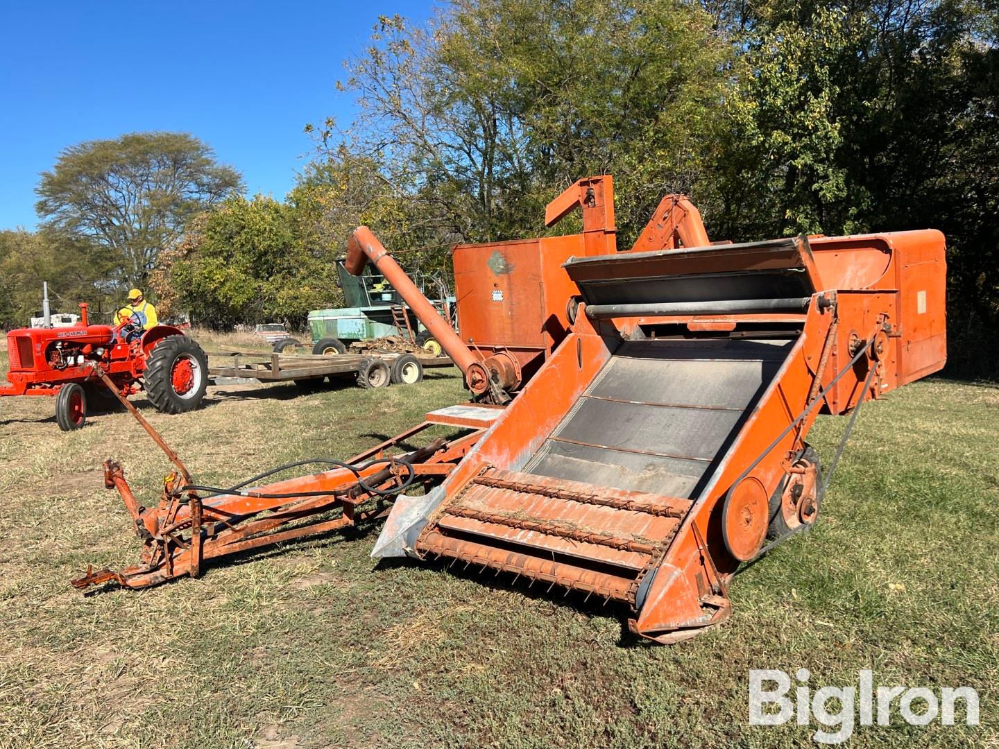 Allis-Chalmers All-Crop 60 Pull-Type Combine w/ Windrow Pickup Attachment 