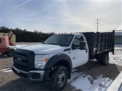 2014 Ford F550 Flatbed Truck W/Stake Sides & Tommy Lift (INOPERABLE) 