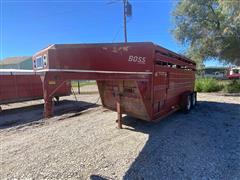 1992 Boss 8016 GNS 16’ T/A Livestock Trailer 