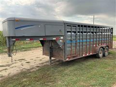 1999 Diamond D T/A Gooseneck Livestock Trailer 