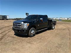 2016 Ford F350 Super Duty Lariat 4x4 Crew Cab Flatbed Pickup 