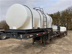 1991 Fontaine DFT-4-8048WSA T/A Drop Deck Sprayer Trailer w/ Nurse Tank & Pump Setup 