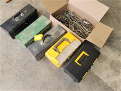 Assorted Toolboxes And Wrenches 