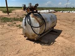 550 Gallon Diesel Tank With Pump On Metal Sled 