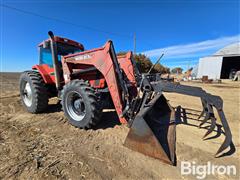 1995 Case IH 7220 MFWD Tractor W/Woods DU-AL Grapple Loader 