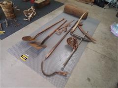 Assorted Old Tools And Scythe's 
