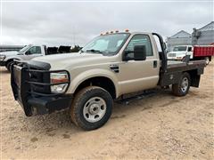 2008 Ford F350 4x4 Flatbed Pickup W/Bale Bed 