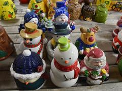 Large Quantity Of Christmas Cookie Jars 