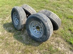 Contender ST225/75R15 Trailer Tires And Rims 