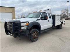 2014 Ford F550 4WD Extended Cab Service Pickup w/ Crane 