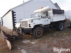 1990 GMC Topkick Truck Tractor W/10' Western Blade & 9' Box W/Hoist & Sand Spreader 