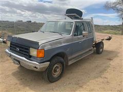 1988 Ford F250 4x4 Extended Cab Flatbed Pickup 