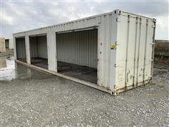 40' Storage Container W/3 Roll-up Garage Doors 