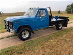 1984 Ford F250 4x4 Flatbed Pickup W/Bale Bed 