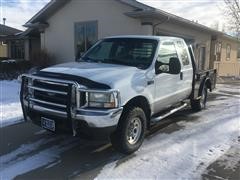 2004 Ford F250 Super Duty 4x4 Extended Cab Flatbed Pickup 