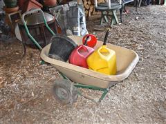 Wheel Barrel W/gas Cans 