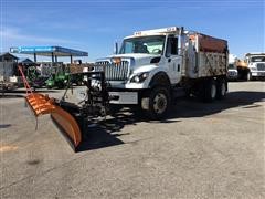 2010 International 7600 T/A Dump Truck w/ Snow Plow & Sand Spreader 