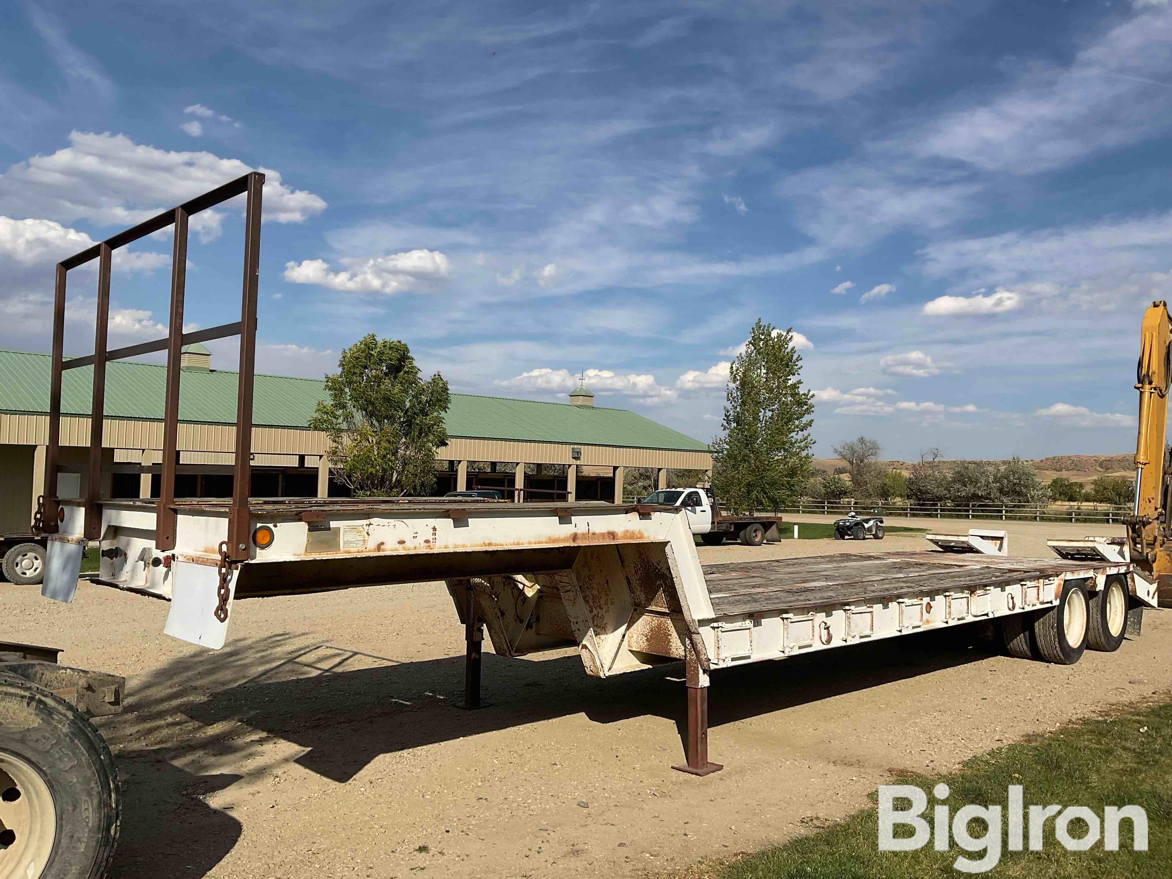 1985 Interstate T/A Fixed Neck Lowboy Trailer 