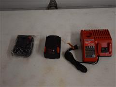 Milwaukee M18 RedLithium XC 5.0 Batteries And Charger 