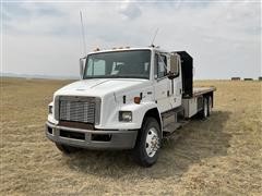 2000 Freightliner FL80 T/A Crew Cab Flatbed Truck 