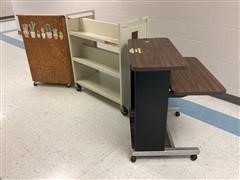 Podium, Book Caddy & Media Cart 