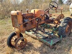 1943 Allis-Chalmers C 2WD Tractor W/6' Belly Mower 