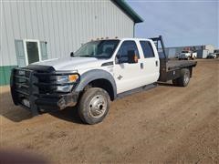 2011 Ford F550 4x4 Crew Cab Dually Flatbed Pickup 