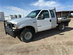 2003 Ford F250 Super Duty 4x4 Extended Cab Flatbed Pickup 